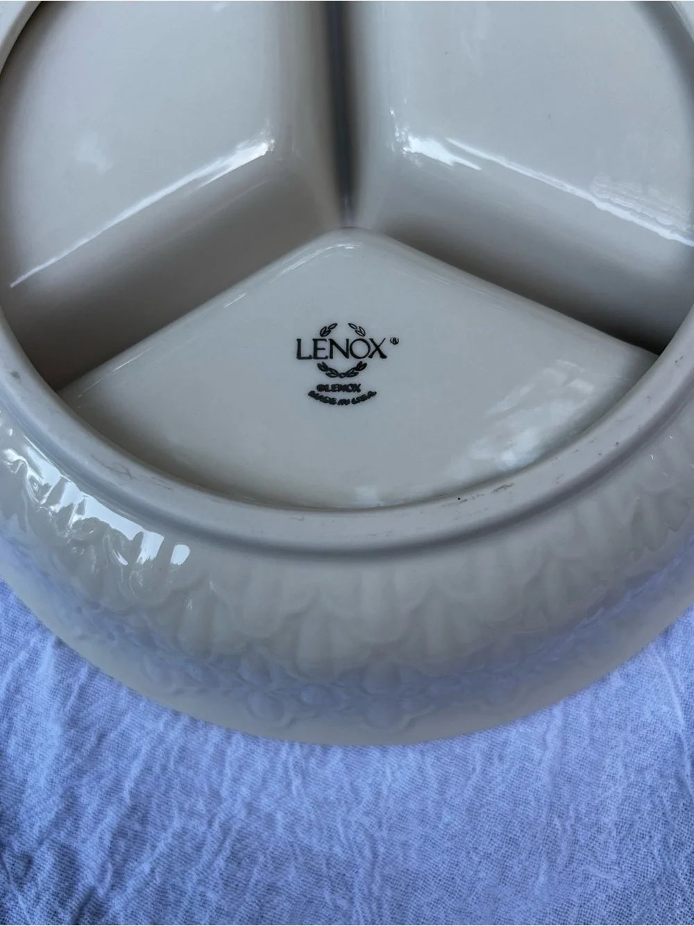 Lenox Jacquard Gold Divided Dish